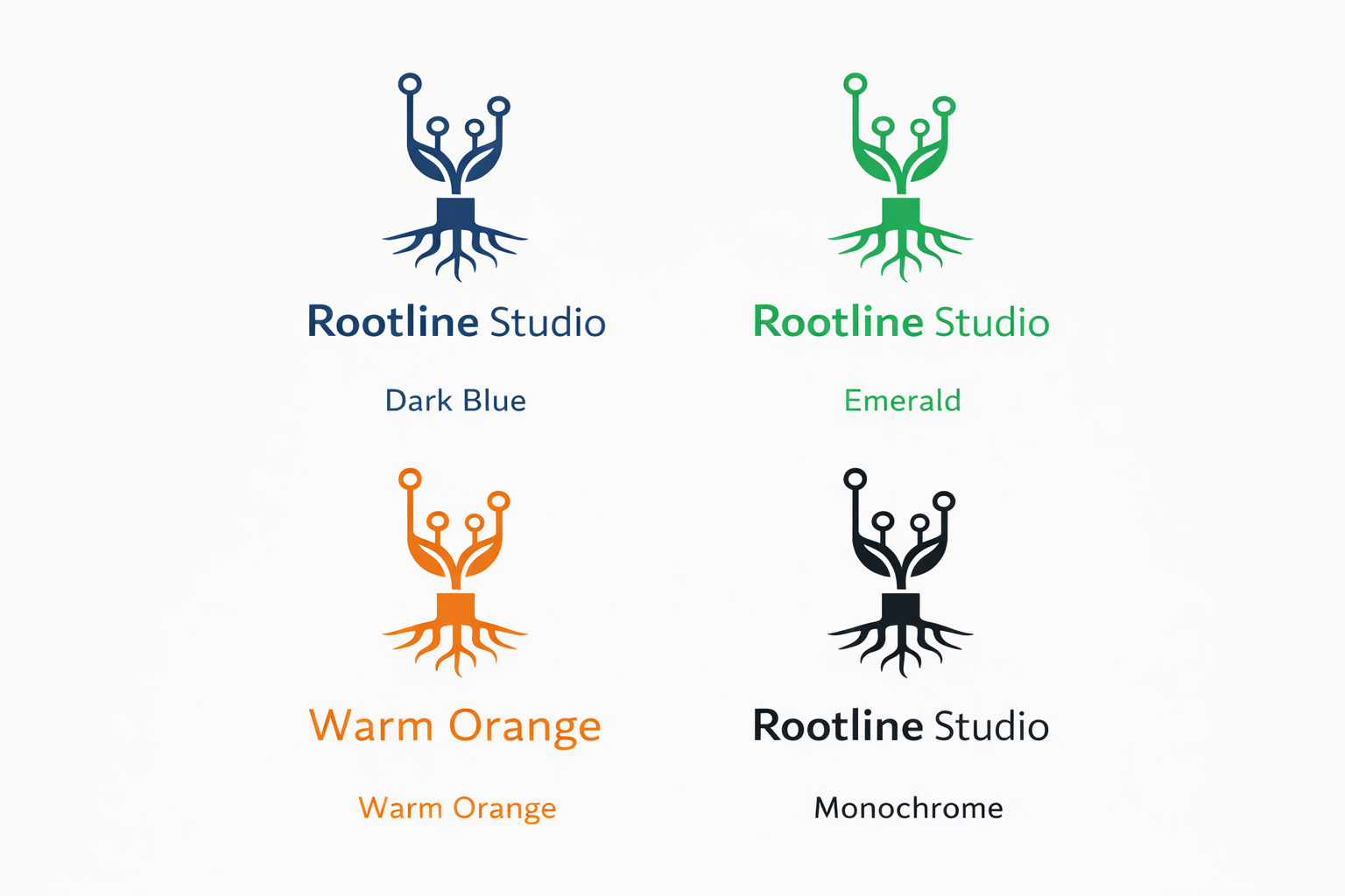 Rootline Studio logo color variants